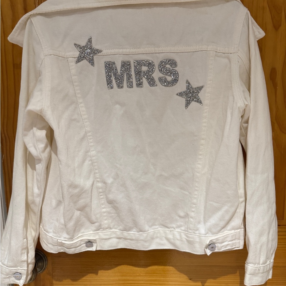 White Jacket with Beaded 'MRS'